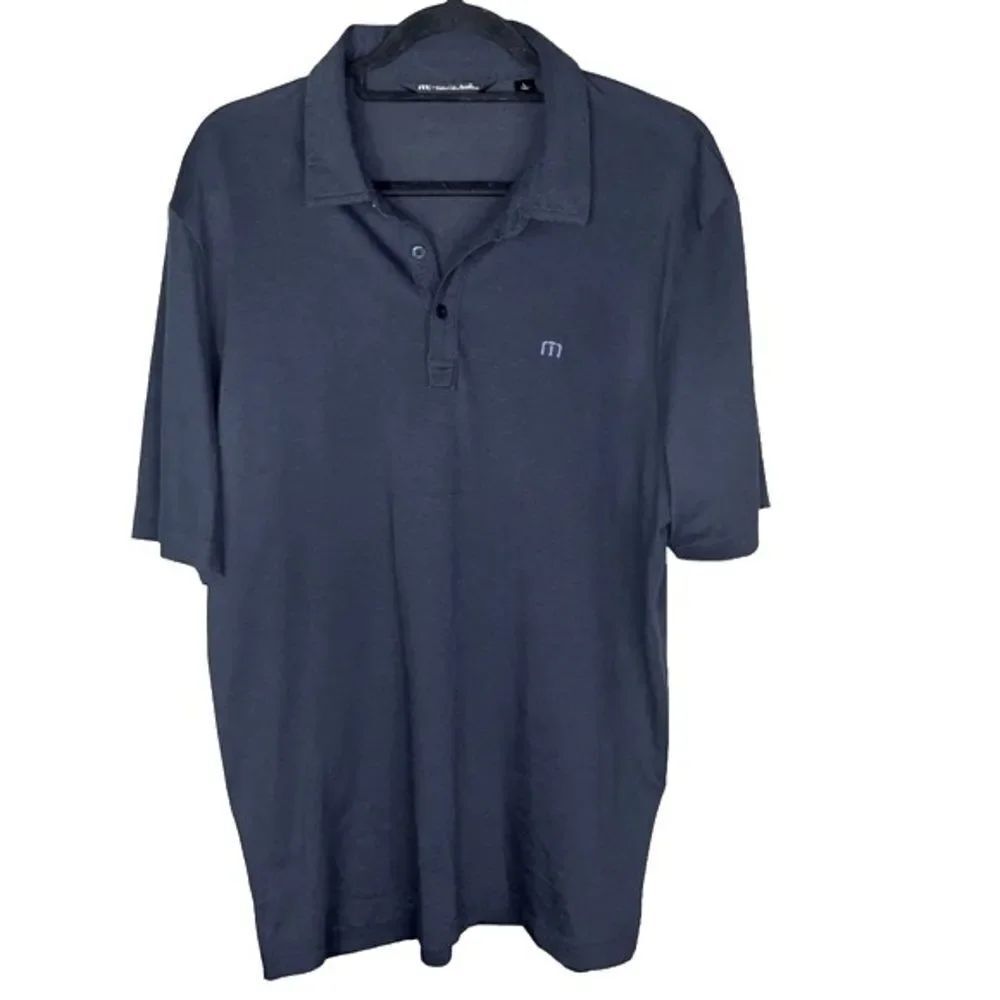 Travis Mathew Men’s Sz Lrg Dark Gray Blue Pima Cotton Golf Polo